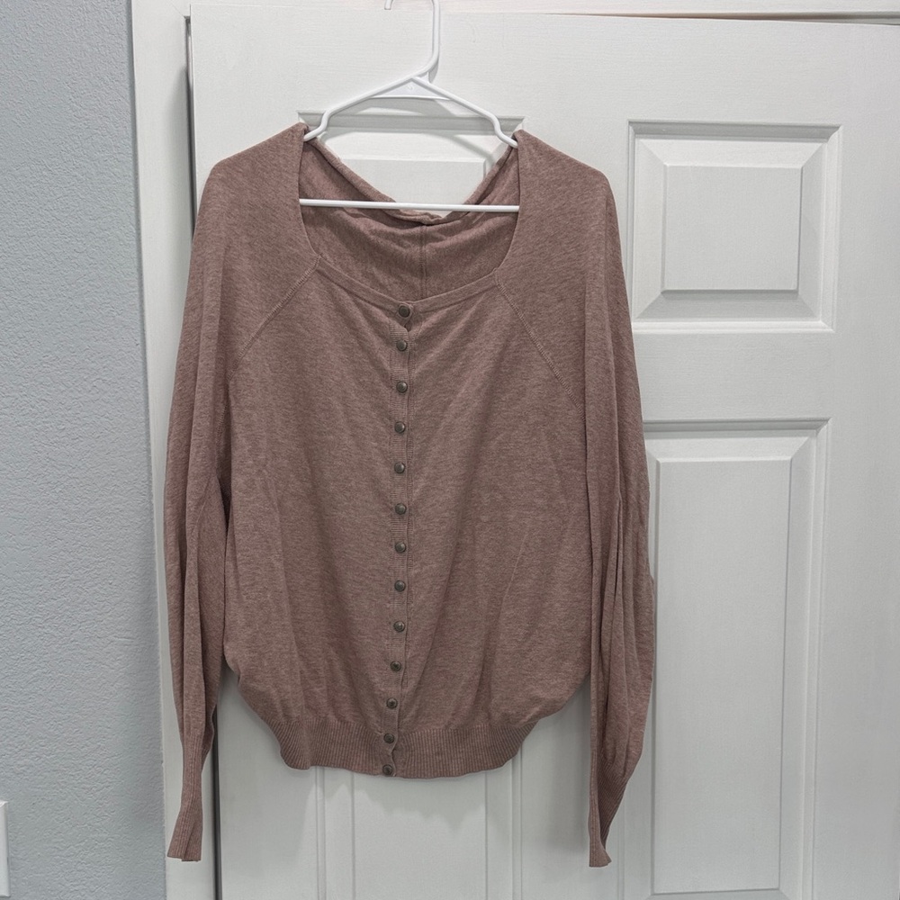 All Saints cowl neck Button-Up Cardigan